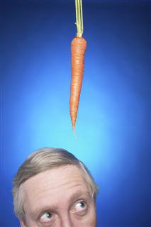 Man with Carrot Overhead