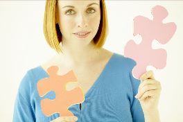 Woman with Jigsaw Pieces