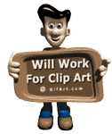Animated Man with Clipart Sign