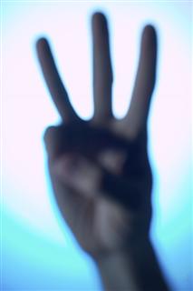 Hand with Three Fingers Raised