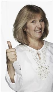 Woman with thumb raised
