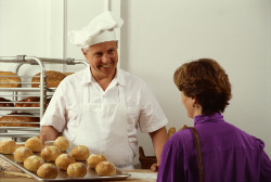 Baker with Customer