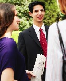 Salesman with Customers
