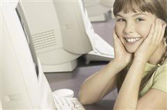 Girl in front of Computer