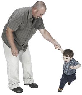 Man and Young Boy Playing