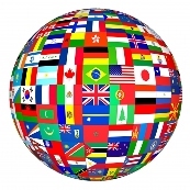 World globe made of flags