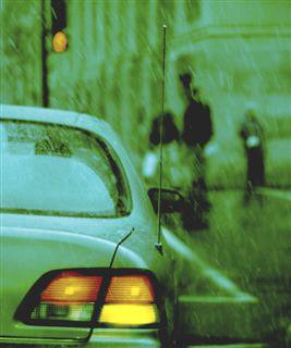 Car in the rain